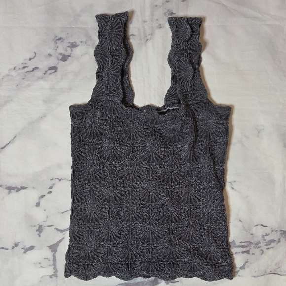 Free People Tops - Intimately By Free People Love Letter Textured Gray Cami